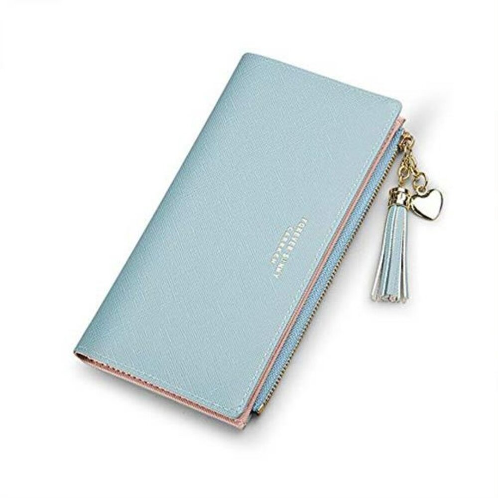 Blue Valentoria Womens Wallet Cute Elegant Long Slim Card Holder Case Minimalist - Picture 10 of 16